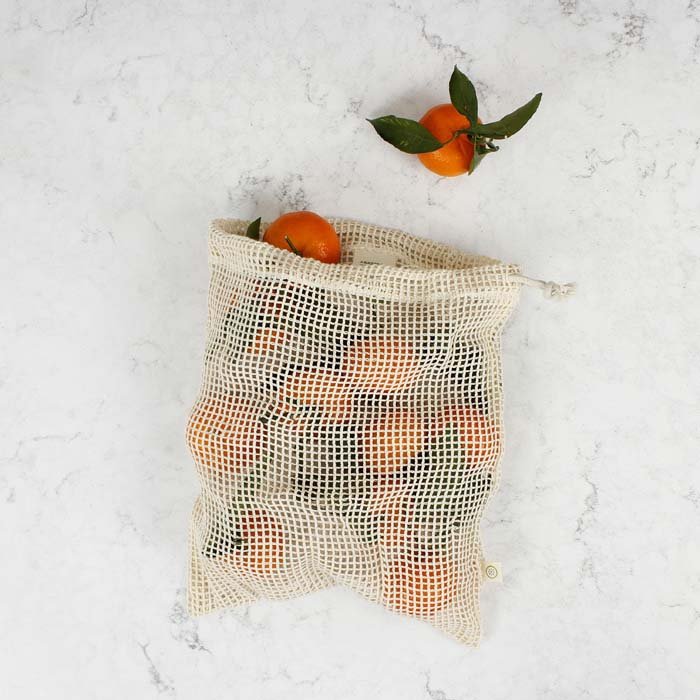 Organic Cotton Mesh Produce Bag - Medium (26 x 32cm) - Green Tulip