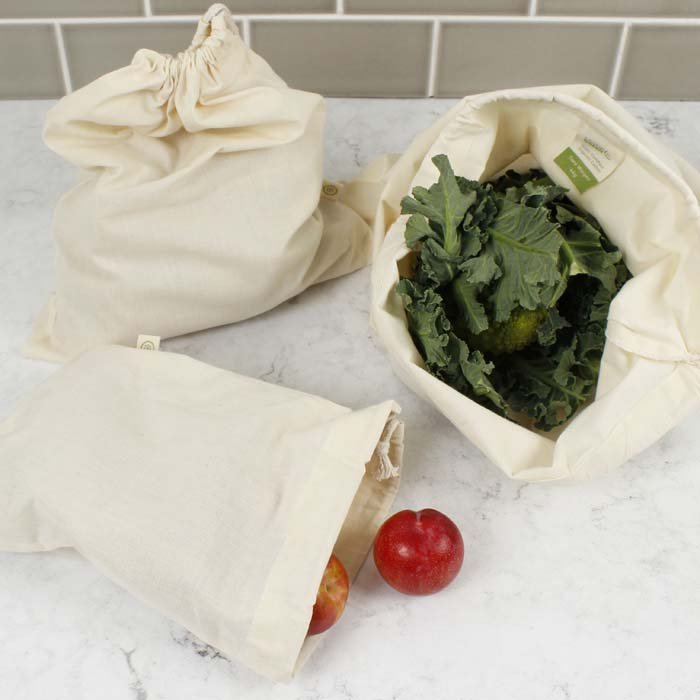 Recycled Cotton Produce Bag - Green Tulip