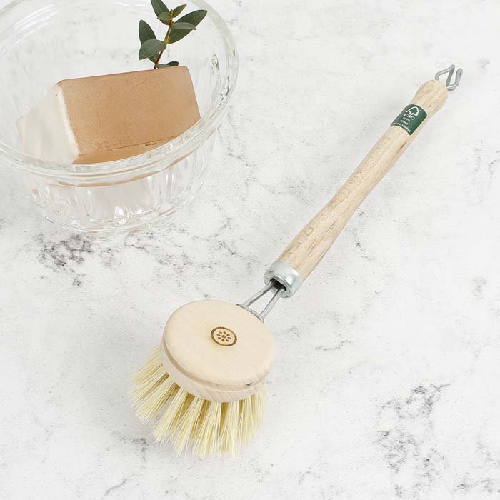 Replaceable Head Dish Brush - Plant Based Bristles - Green Tulip