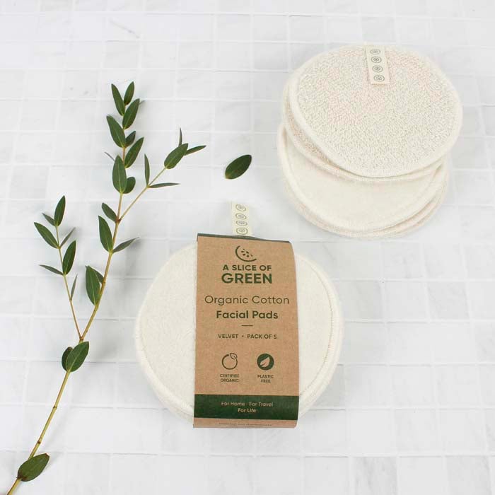 *NQP* Large Organic Cotton Facial Pads - Velvet - Pack of 5