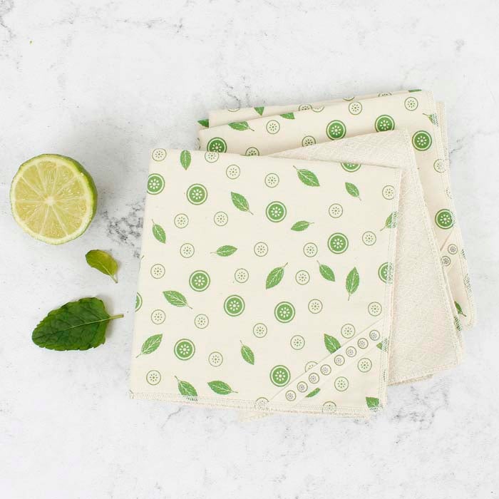 Organic Cotton Unpaper Towels - Mint Leaf - Pack of 5